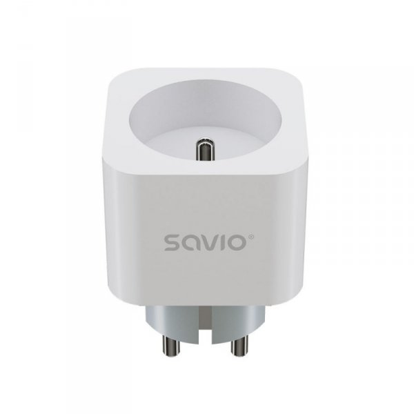 Savio Inteligentne gniazdko Wi-Fi 16A Pomiar zużycia energii, AS-01 Białe