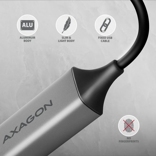 AXAGON ADE-TXCA Karta sieciowa Gigabit Ethernet adapter, USB-C (USB-A redukcja) 3.2 Gen 1, instalacja automatyczna