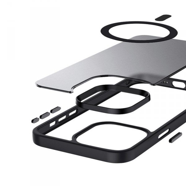 CRONG Etui Hybrid Frost MAG Cover iPhone 15 MagSafe Czarne