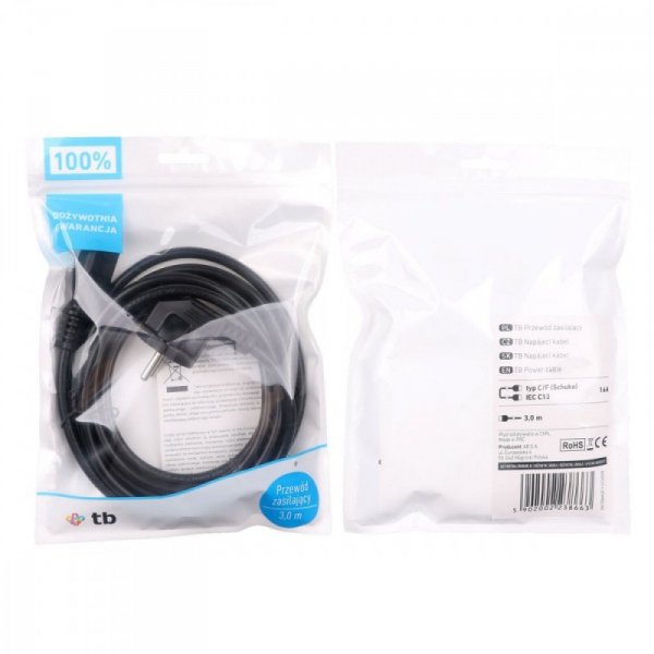 TB Kabel zasilający 3m IEC C13 VDE