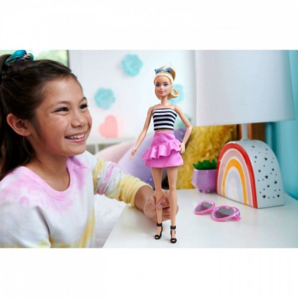Mattel Lalka Barbie Fashionistas top w biało-czarne paski