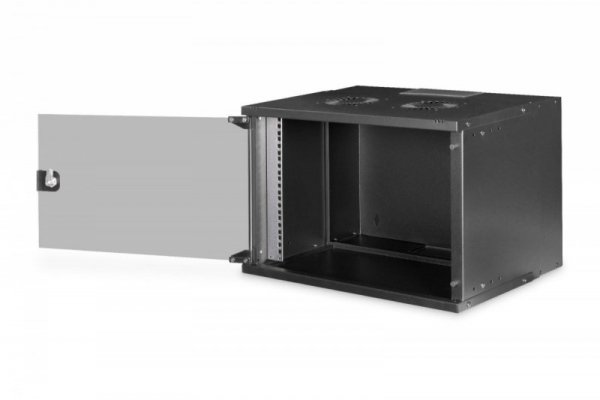 Digitus Szafa sieciowa wisząca 19&quot; 7U, SOHO PRO 370 x 540 x 400 mm, nośność 60kg, drzwi szyba, niezłożona, Czarna