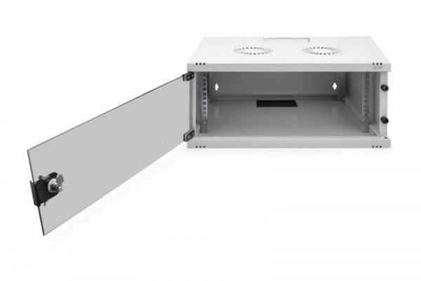 Digitus Szafa sieciowa wisząca 19&quot; 4U, SOHO 241 x 540 x 400 mm, nośność 60kg, drzwi szyba, niezłożona, Szara