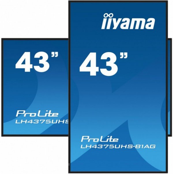 IIYAMA Monitor 42.5 cala ProLite LH4375UHS-B1AG, 24/7,IPS,ANDROID.11,4K,500cd/m2,WiFi,3xHDMI,DP,Daisy/Chain,2xUSB,2x10W,RJ45,iiS
