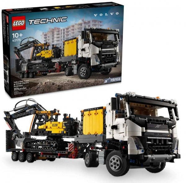 LEGO Klocki Technic 42175 Ciężarowka Volvo FMX i koparka EC230 Electric
