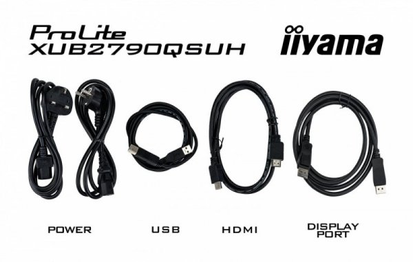 IIYAMA Monitor 27 cali XUB2790QSUH-B1 IPS,QHD,CAM,MIC,HDMI,DP,3xUSB(3.2),  100Hz,ADAPTIVE SYNC,FlickerFree,2x2W,WINDOWS HELLO