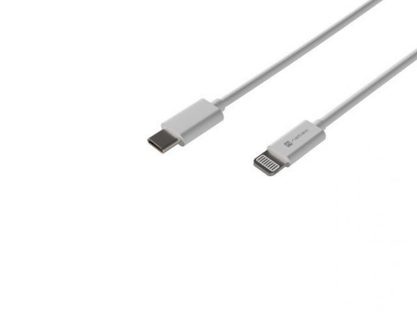 Natec Kabel Lightning (M)-&gt;USB-C(M) 1m MFI Prati Biały