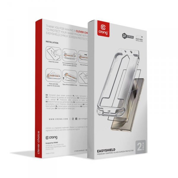 CRONG Szkło hartowane EasyShield 2-Pack - Samsung Galaxy S25+/S24+ (2 sztuki)