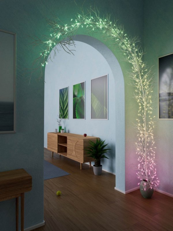 TWINKLY Inteligentne lampki dekoracyjne Strings USB-C (Candies) 100 LED RGB, świece, zielony przewód, 6 m