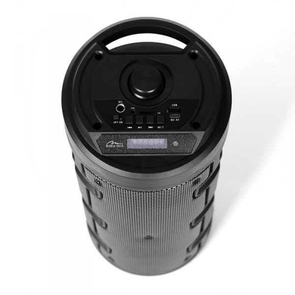 Media-Tech Głośnik PARTYBOX KEG BT MT3165 V2.0 Karaoke/Bluetooth 5.0+EDR/FM/MP3/MicroSD/USB/Equalizer/AUX/Jack 6.3/Pilot/Pasek/U