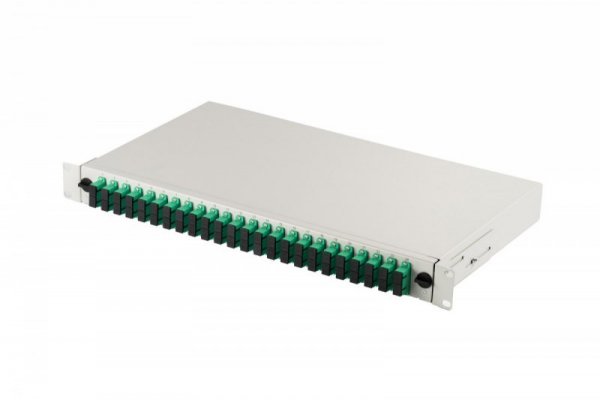 Digitus Przełącznica światłowodowa/panel krosowy z wyposażeniem 19 cali 1U, 24x SC APC duplex, OS2, pigtaile, adaptery, tacki, S