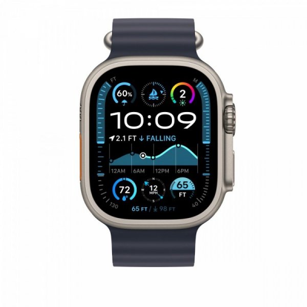 Apple Przedłużka do paska Ocean w kolorze granatu do koperty 49 mm - elementy z tytanu w kolorze naturalnym