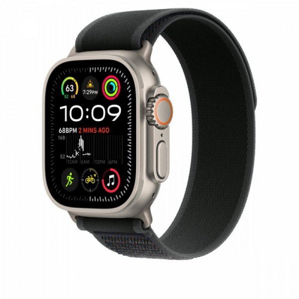 Apple Opaska Trail w kolorze czarnym do koperty 49 mm - rozmiar M/L - elementy z tytanu w kolorze naturalnym