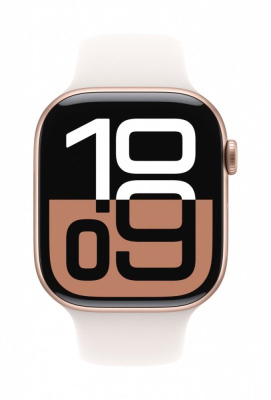 Apple Watch Series 10 GPS + Cellular, koperta 42 mm z aluminium w kolorze różowego złota z paskiem sportowym w kolorze łagodnego