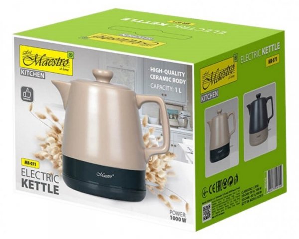 Feel-Maestro Ceramiczny czajnik elektryczny 1,0l  1200W  MR-071-BEIGE