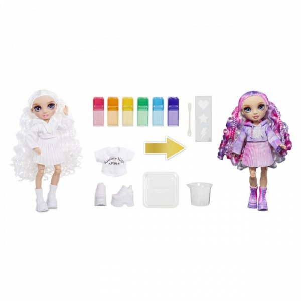 MGA Lalka Rainbow High Watercolor & Create, z fioletowymi oczami