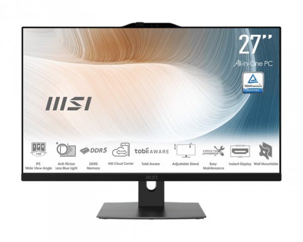 MSI Komputer All In One Modern AM272P 1M-848EU  WIN11P/Core i5/8GB/512SSD/UMA/27.0/Black
