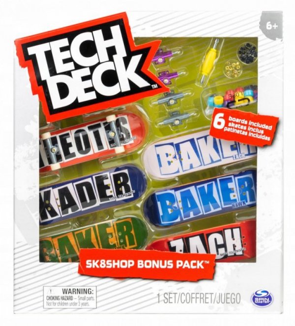 Spin Master Zestaw 6 deskorolek Tech Deck Baker