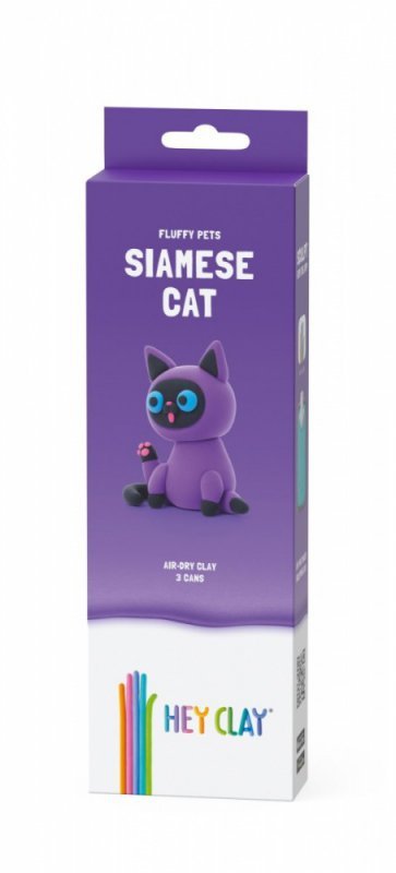 Tm Toys Masa plastyczna Hey Clay Figurka Puchate zwierzaki, Kot Syjamski