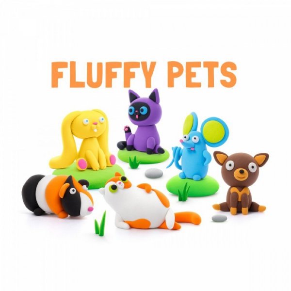 Tm Toys Masa plastyczna Hey Clay Figurka Puchate zwierzaki, Kot Syjamski