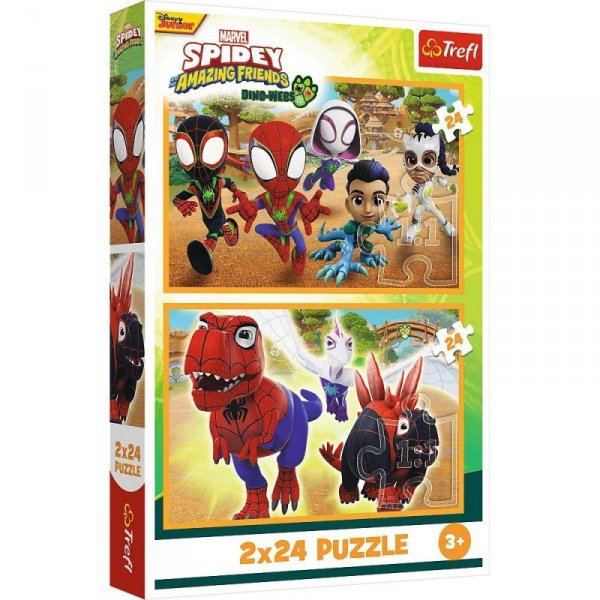 Trefl Puzzle 2x24 elementy Spidey i dinozaury
