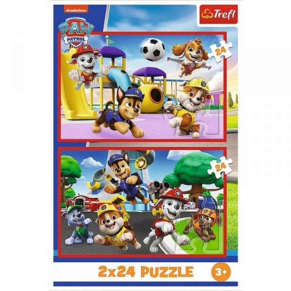 Trefl Puzzle 2x24 elementy Psi Patrol Psi dzień zabaw Paw Patrol