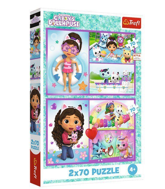 Trefl Puzzle 2x70 elementów Baw się z Gabby