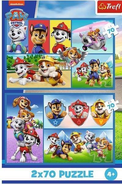 Trefl Puzzle 2x70 elementów Psi Patrol rządzi