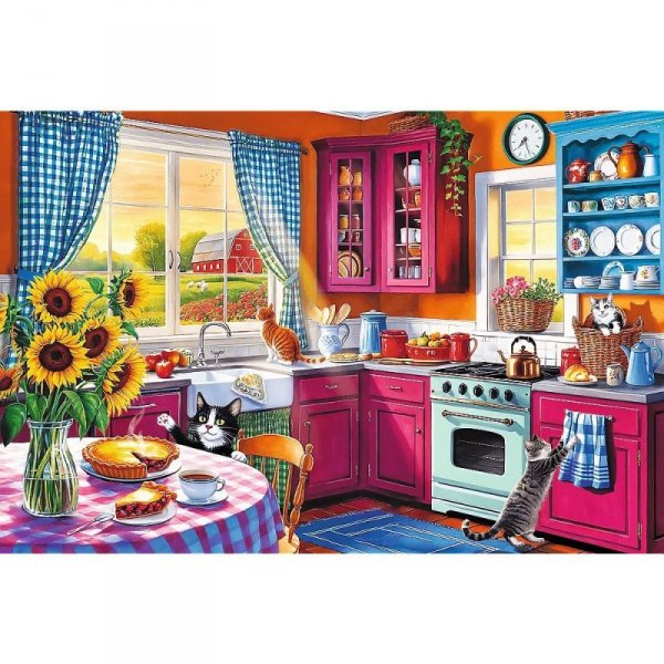 Trefl Puzzle 300 elementów EasyPiece Poranek w kuchni; dla seniora