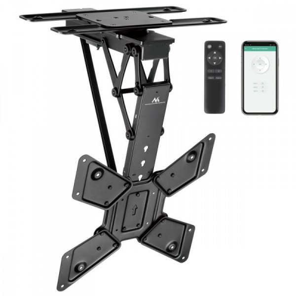 Maclean Uchwyt sufitowy elektryczny do TV, MC-491 23-65&#039;, max 30kg, VESA 600x400, obrót 90st, pilot