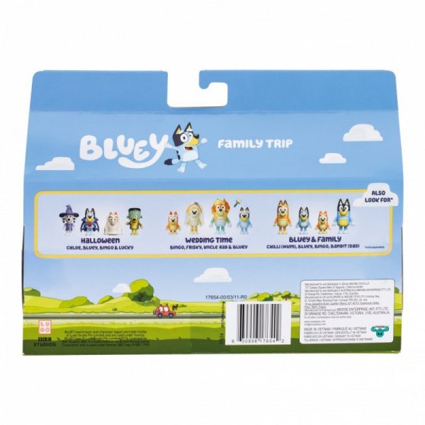Tm Toys Zestaw figurek Bluey Rodzinna wycieczka