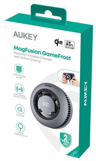 AUKEY LC-G10 chłodząca ładowarka bezprzewodowa MagSafe Qi2 15W USB-C