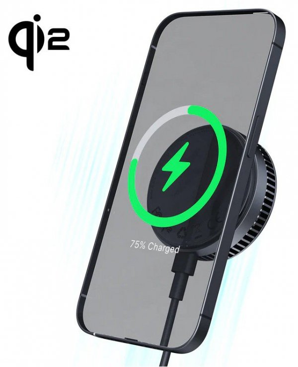 AUKEY LC-G10 chłodząca ładowarka bezprzewodowa MagSafe Qi2 15W USB-C