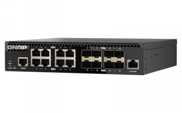 QNAP Przełącznik zarządzany sieciowo QSW-M3216R-8S8T-EU 8x 10GbE RJ45 8x10GbE SFP+