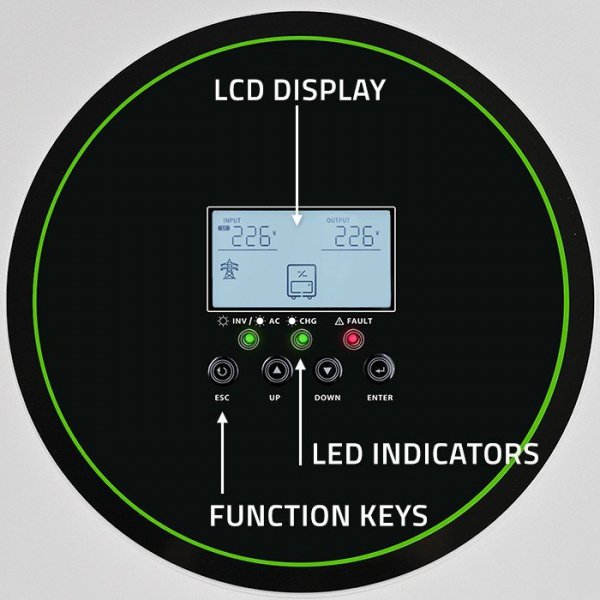 Qoltec Hybrydowy Inwerter solarny Off-Grid 11000W | 160A | 48V | MPPT | BMS | Sinus | opcja Wi-Fi | Power Factor 1.0