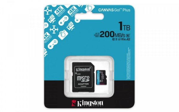 Kingston Karta microSD 1TB CanvasGo! Plus 200MB/s A2 U3 V30 + adapter