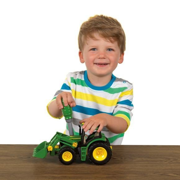 Klein Traktor John Deere do skręcania z 2 przyczepami