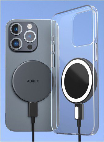 AUKEY LC-MC10 Qi2 MagSafe 15W 3A USB-C ładowarka bezprzewodowa