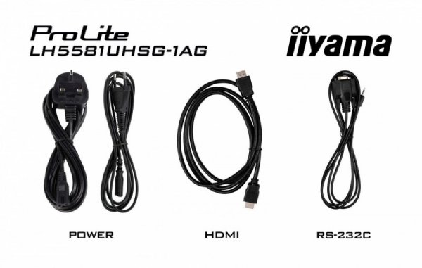 IIYAMA Monitor 55 cali LH5581UHSG-1AG 24/7,VA,ANDROID 14,4K, 2x10W, WiFi,    UCHWYT CIENNY, 2xHDMI, USB-C, RJ45, IR, 2xUSB, WHIT