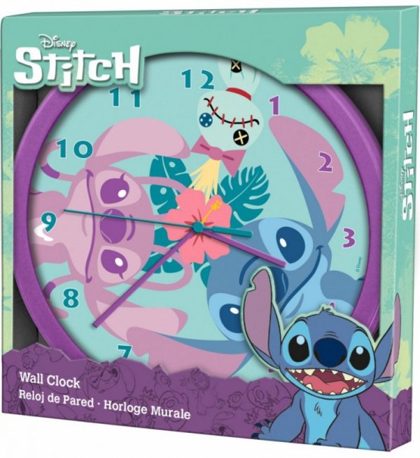 Kids Euroswan Zegar ścienny Stitch Angel 25cm