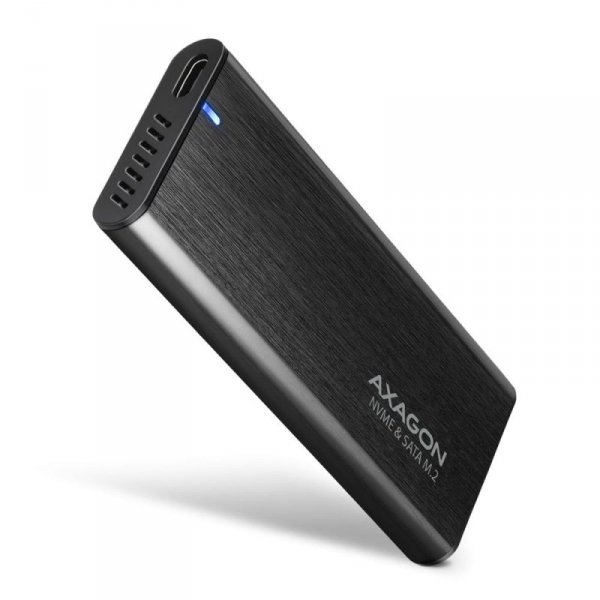 Obudowa zewnętrzna Axagon do dysk&amp;oacute;w M.2 NVMe &amp;amp; SATA SSD / USB-C 3.2 G2 30-80 mm czarna