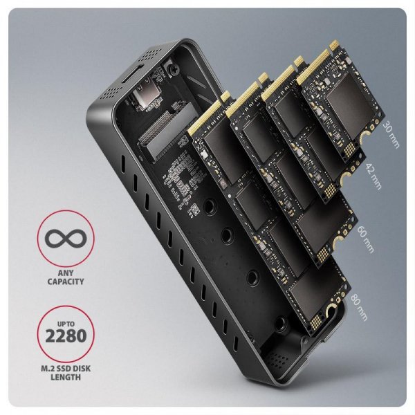 Obudowa zewnętrzna Axagon EEM2-20G do dysk&amp;oacute;w M.2 NVMe / USB-C 3.2
