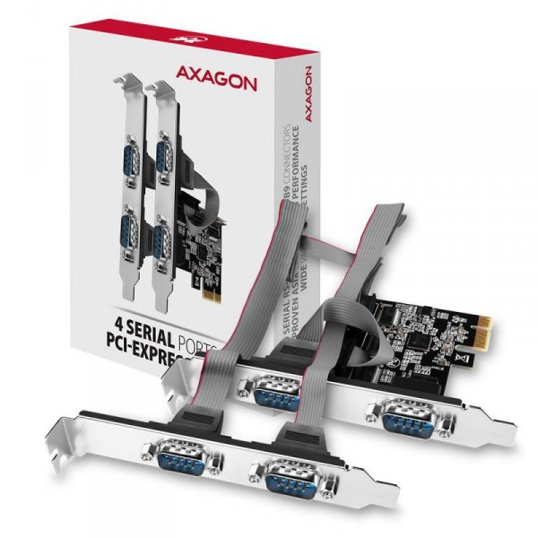 Kontroler PCIe Axagon PCEA-S4N 4x port szeregowy RS232 SP &amp;amp; LP
