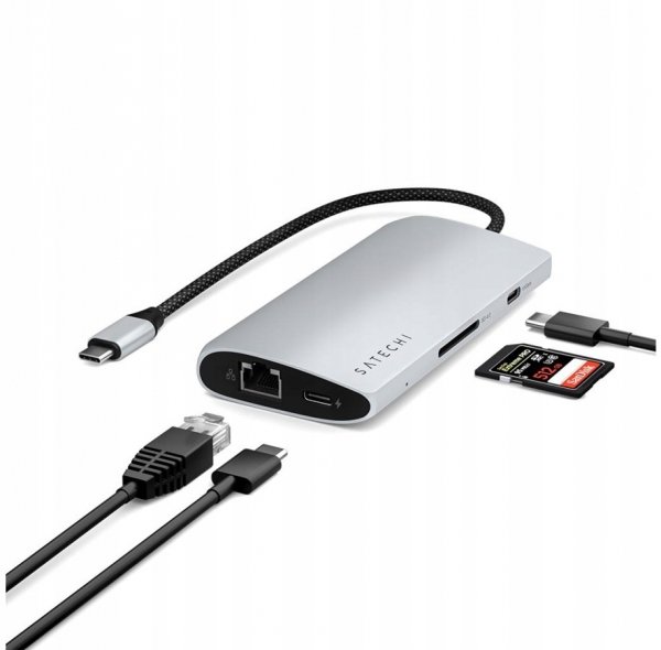 Satechi USB-C Multiport Adapter 8K - adapter USB-C (USB-C, HDMI, 3x USB 3.2 Gen 2 10Gbps, 1x USB 3.2 Gen 1 5Gbps, czytnik kart S