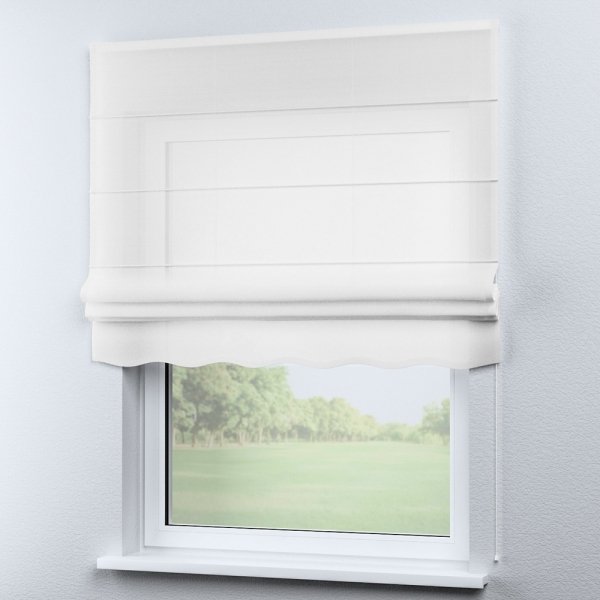 Roleta rzymska z klasyczną falbaną w kształcie fali