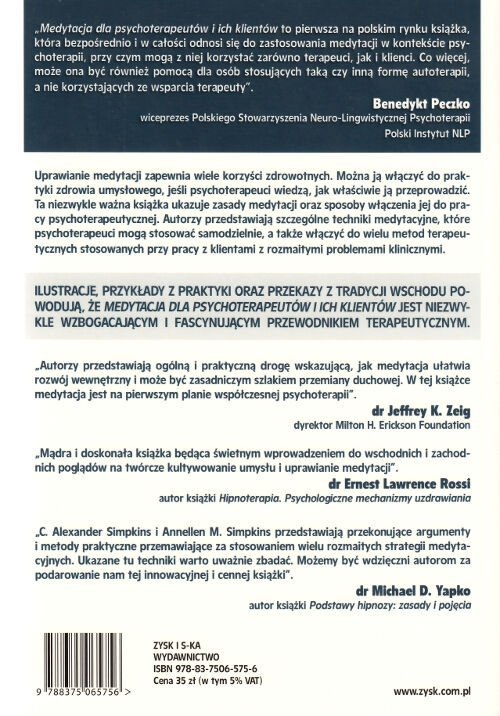 Medytacja dla psychoterapeutów i ich klientów