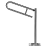 WC Klappgriff freistehend für barrierefreies Bad aus rostfreiem Edelstahl 85 cm ⌀ 32 mm / ⌀ 50 mm