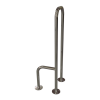 WC - Stützgriff für barrierefreies Bad zur Bodenmontage rechts 80 cm hoch aus rostfreiem Edelstahl ⌀ 25 mm
