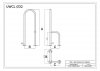 WC Stützgriff für barrierefreies Bad zur Bodenmontage links 80 cm hoch weiß ⌀ 32 mm