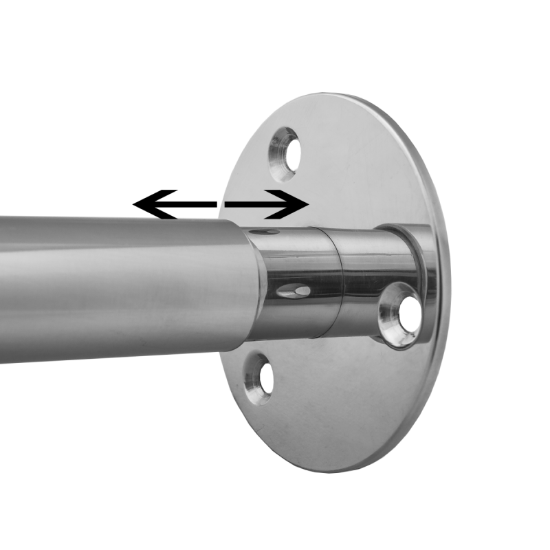 Verstellbare gerade Duschvorhangstange aus Edelstahl 110 bis 120 cm lang